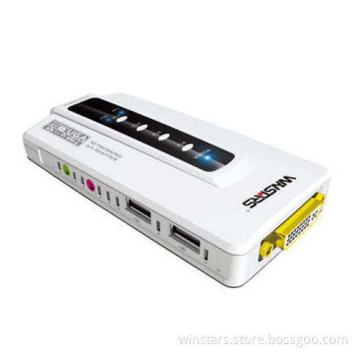 100Mbps USB to DVI Converter, Over Ethernet-Network KVM-network Hub, Microphone Supports